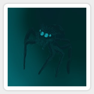 Jumping Spider Drawing V21 (Light Blue 1) Sticker